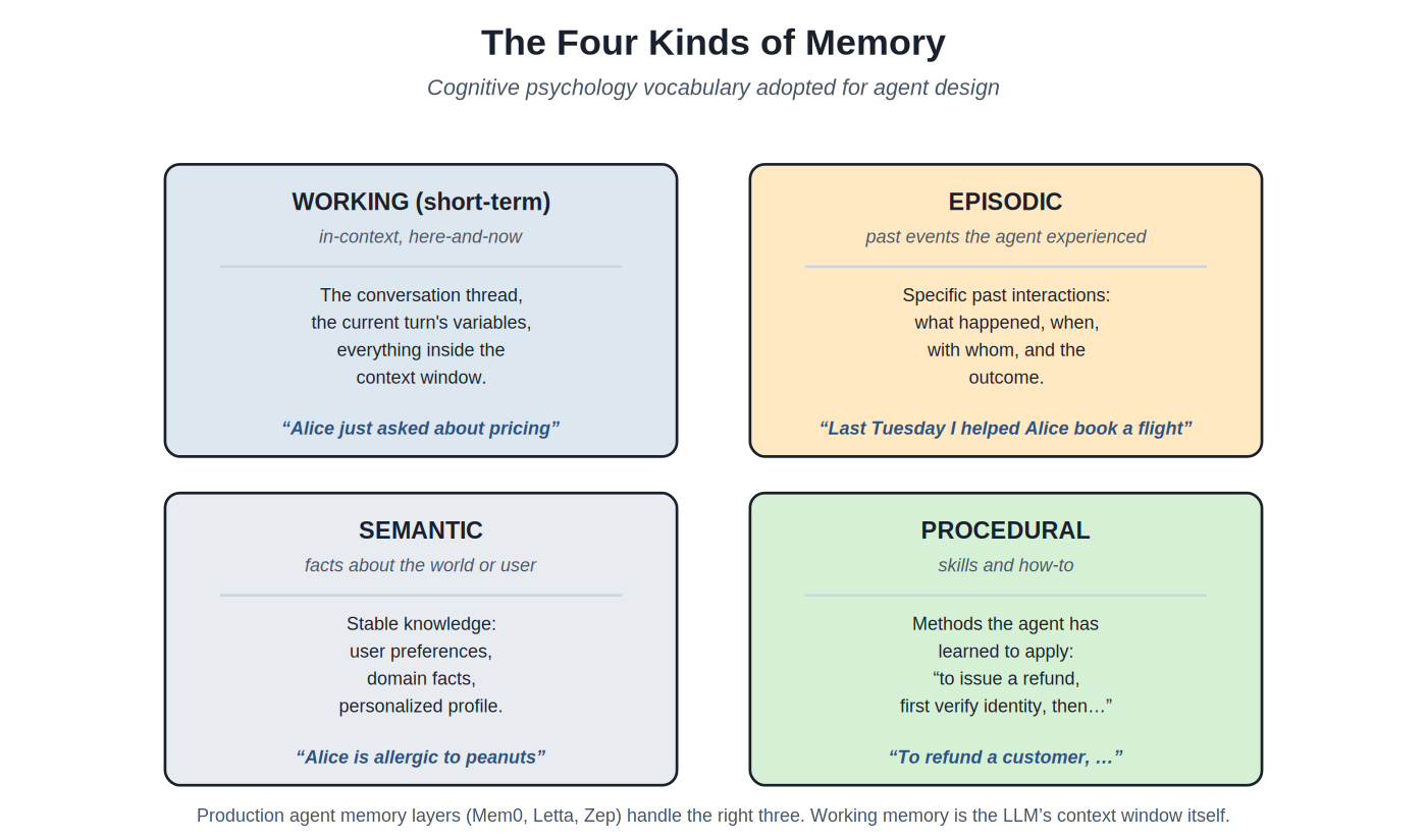 The four kinds of memory